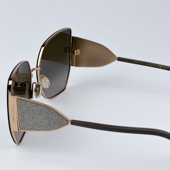 Jimmy Choo Women Gold Mud Brown Butterfly BRAND NEW SUnglasses RIVER/S 0763 - Picture 9 of 11